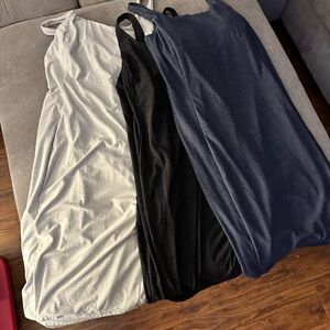 FLX set of three midi dresses with built-in lightly padded shelf bra.